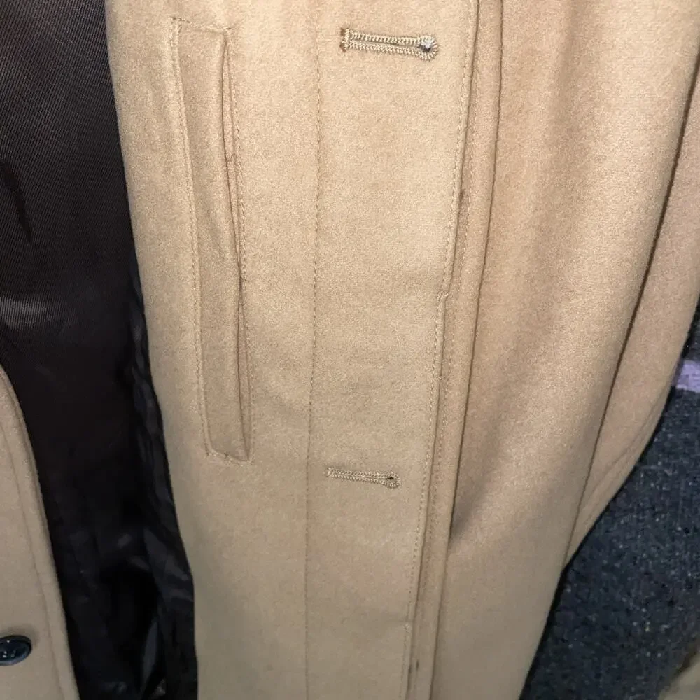 Banana Republic Men’s Brown Italian Wool XXLT Trench Coat Italian Melton Wool